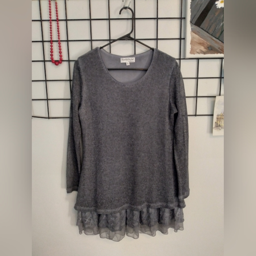 Gray Lace North Style Sweater